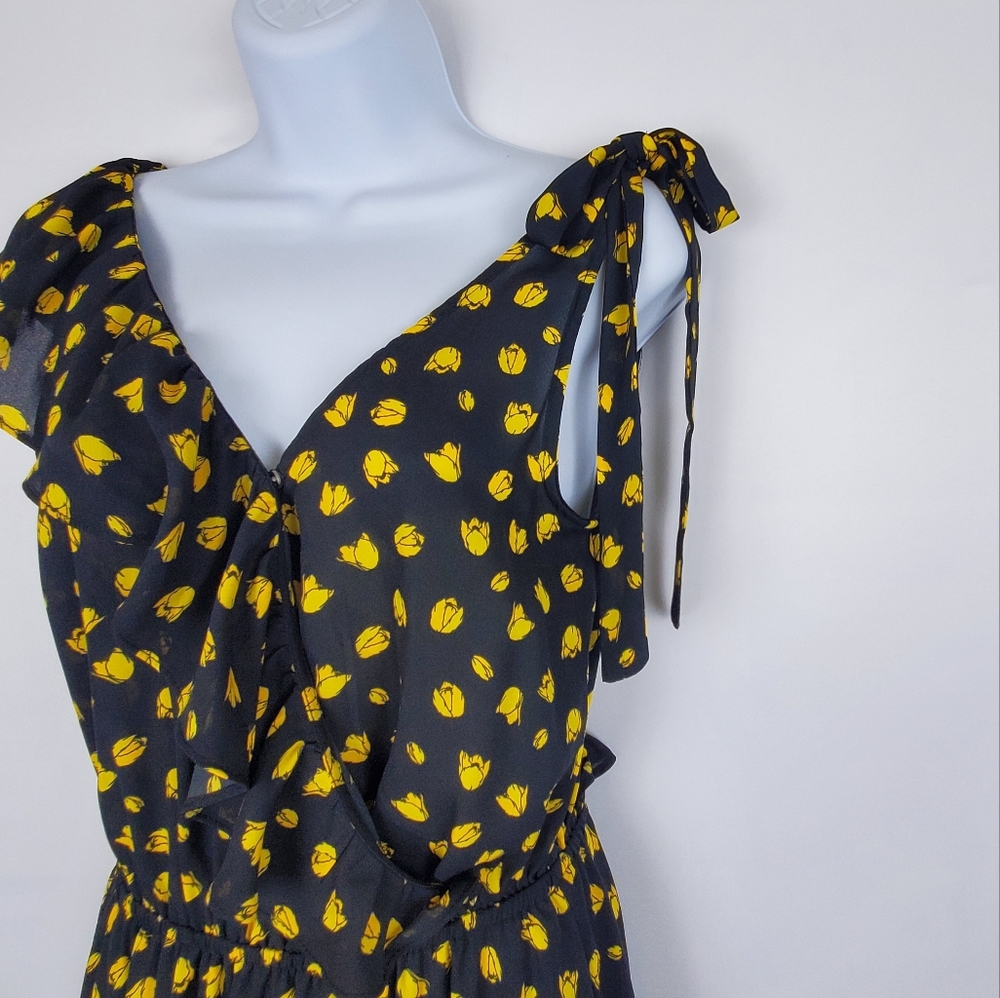 Who What Wear Black Floral Dress XS - Picture 2 of 16